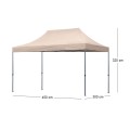 Bari Megapap folding gazebo, metal frame - waterproof fabric 420D, sand color, 3x4,5x3,20m.