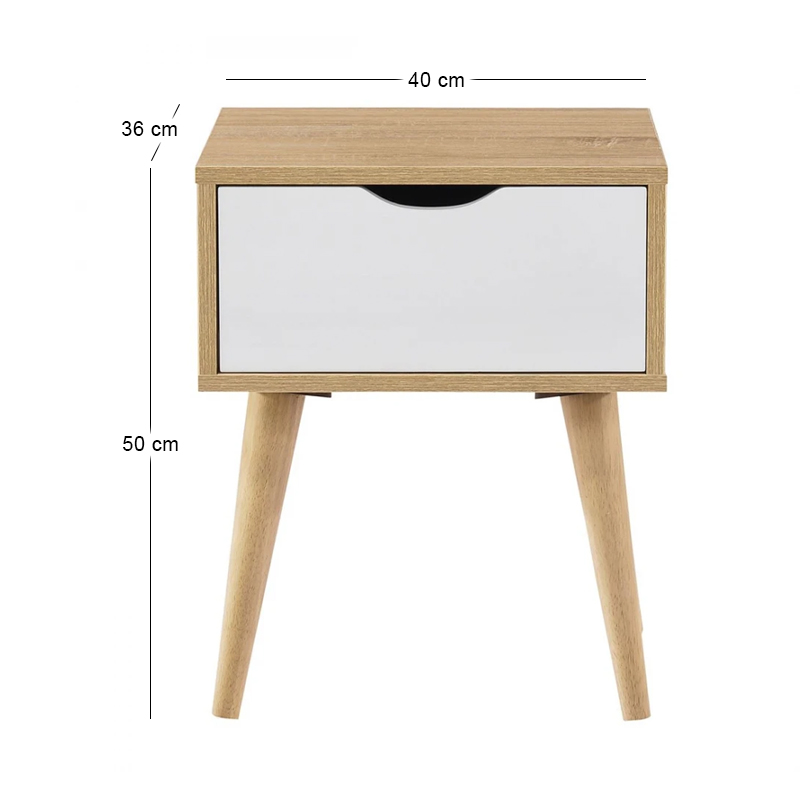 ALIDA Bedside 40x36x50 Sonoma/White