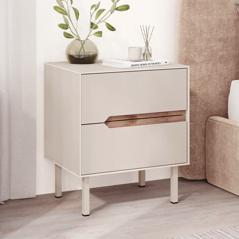 Arch Megapap melamine nightstand in sandstone color 45x35x52,5cm.