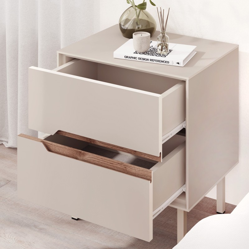 Arch Megapap melamine nightstand in sandstone color 45x35x52,5cm.