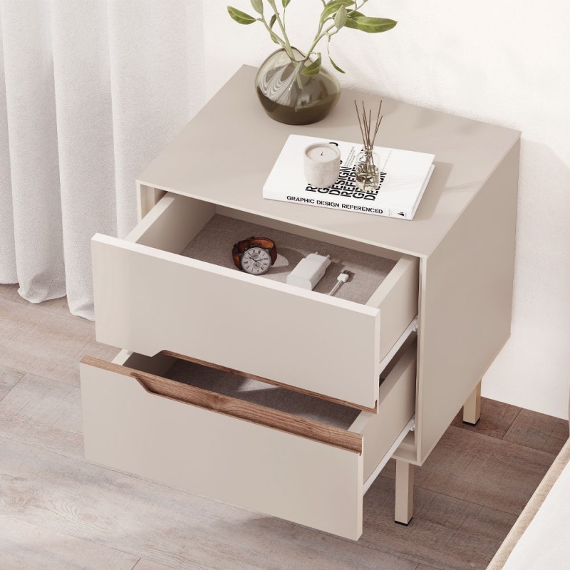 Arch Megapap melamine nightstand in sandstone color 45x35x52,5cm.