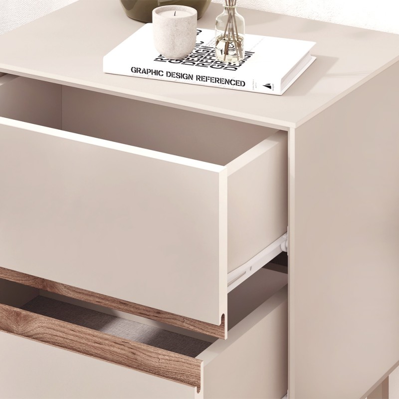 Arch Megapap melamine nightstand in sandstone color 45x35x52,5cm.