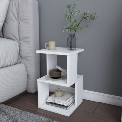 Carter Megapap melamine nightstand in white color 29.6x29.6x49.4cm. Carter Megapap melamine nightstand in white color 29.6x29.6x49.4cm.
