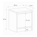 Conve Megapap melamine nightstand in sapphire oak color 40x35x45cm.