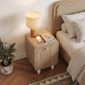 Doro Megapap melamine nightstand in sepet oak color 35.3x34x51cm.