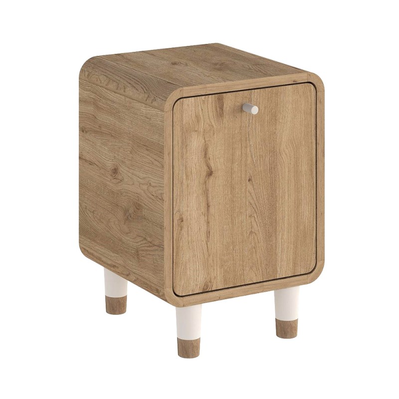 Doro Megapap melamine nightstand in sepet oak color 35.3x34x51cm.