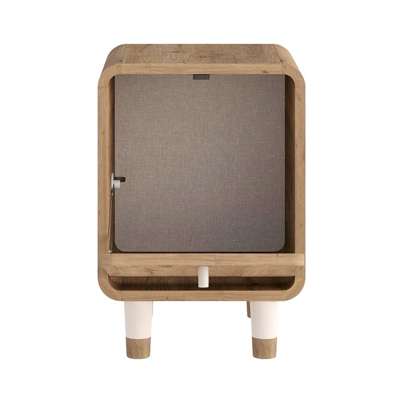 Doro Megapap melamine nightstand in sepet oak color 35.3x34x51cm.