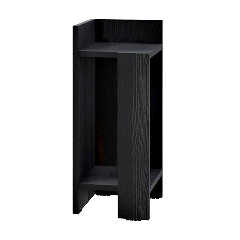 Elos Megapap melamine nightstand left module in black wood color 25x27x60cm.