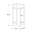 Elos Megapap melamine nightstand left module in sapphire oak - anthracite color 25x27x60cm.