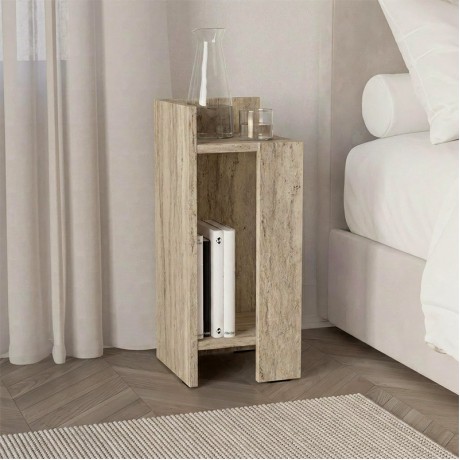 Elos Megapap melamine nightstand left module in travertine color 25x27x60cm.