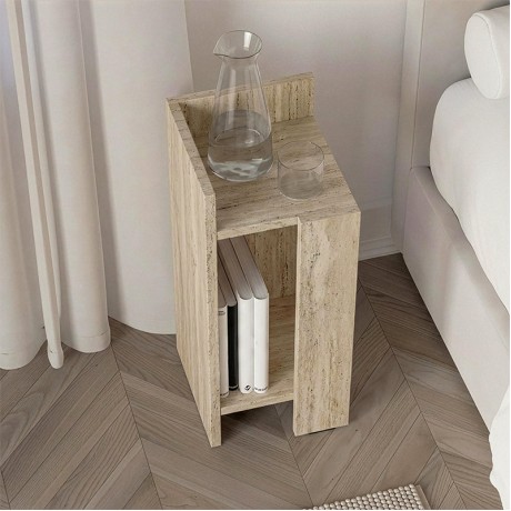 Elos Megapap melamine nightstand left module in travertine color 25x27x60cm.