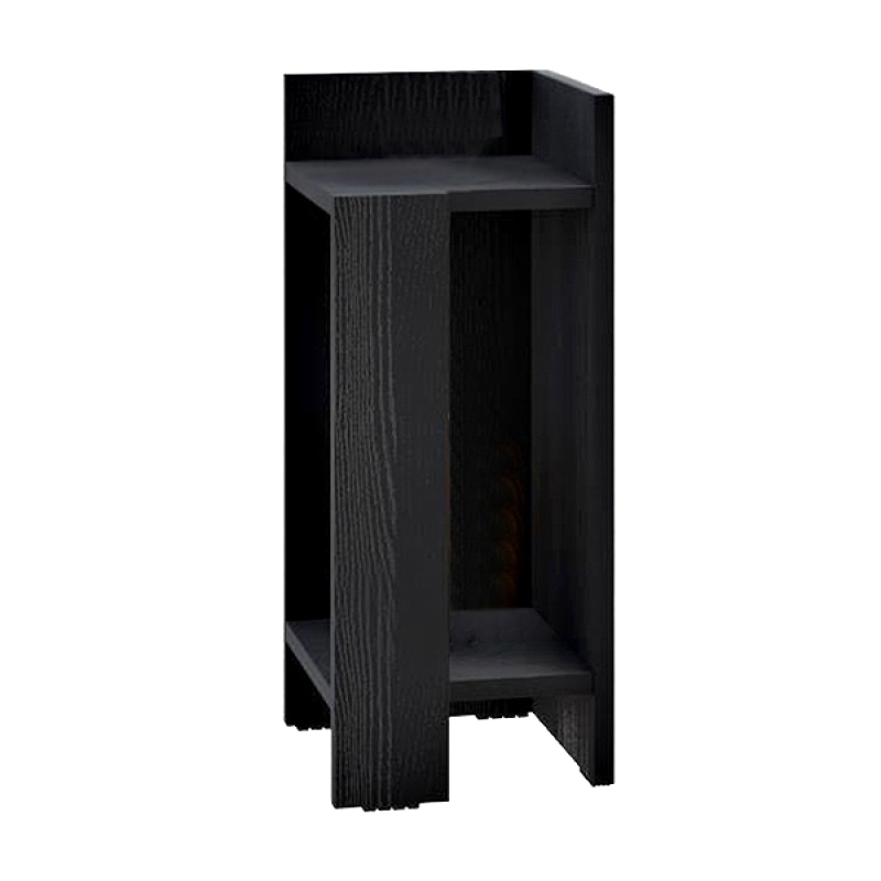 Elos Megapap melamine nightstand right module in black wood color 25x27x60cm.
