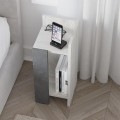 Κομοδίνο Elos Megapap δεξί χρώμα λευκό αντικέ - γκρι ρετρό 25x27x60εκ.