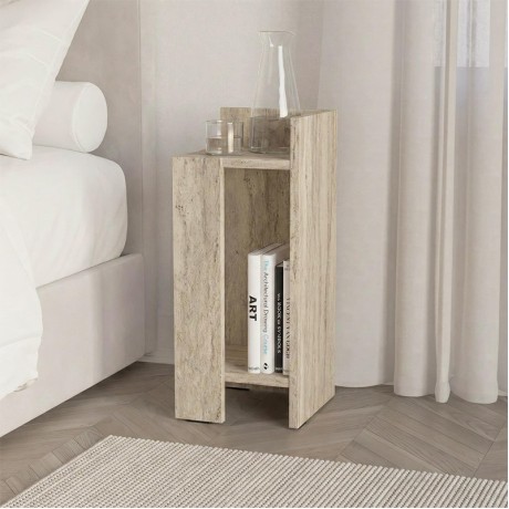Elos Megapap melamine nightstand right module in travertine color 25x27x60cm.