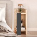 Elos Megapap melamine night-stand set in oak - anthracite color 25x27x60cm.