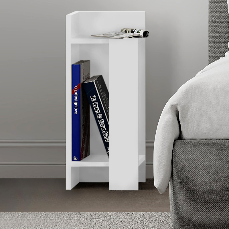 Elos Megapap melamine night-stand set in white color 25x27x60cm.