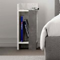 Elos Megapap melamine night-stand set in ancient white - retro grey color 25x27x60cm.