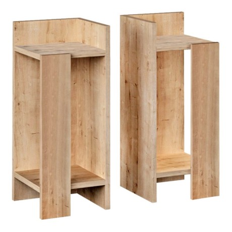 Elos Megapap melamine night-stand set in sapphire oak color 25x27x60cm.