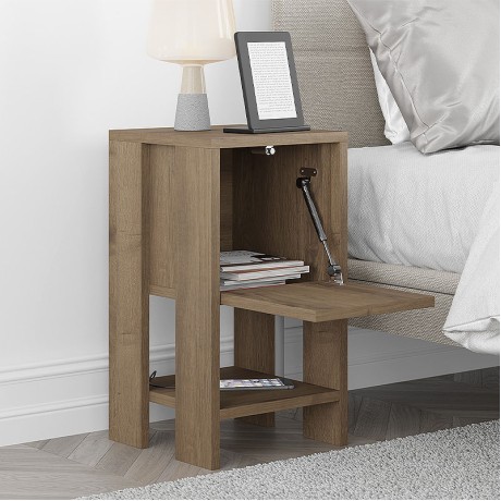 Ema Megapap melamine night-stand in light brown color 30x30x55cm.