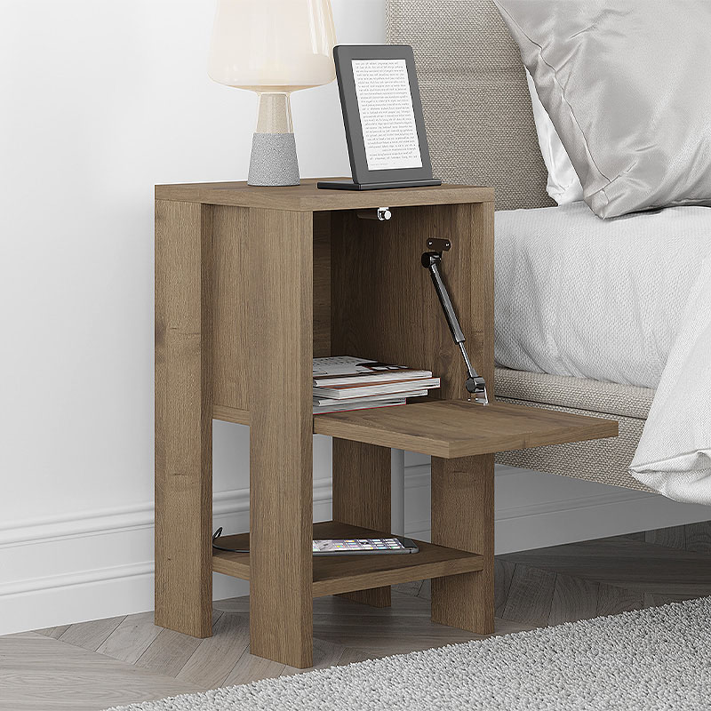Ema Megapap melamine night-stand in light brown color 30x30x55cm.