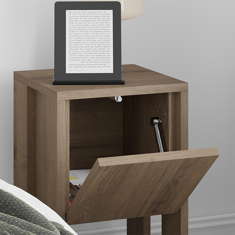 Ema Megapap melamine night-stand in light brown color 30x30x55cm.