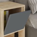 Ema Megapap melamine night-stand in oak - anthracite color 30x30x55cm.