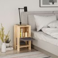 Ema Megapap melamine night-stand in oak - anthracite color 30x30x55cm.