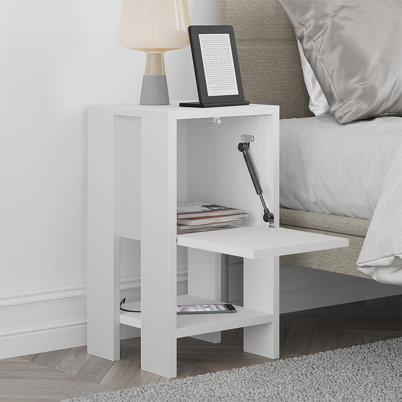 Ema Megapap melamine night-stand in white color 30x30x55cm.