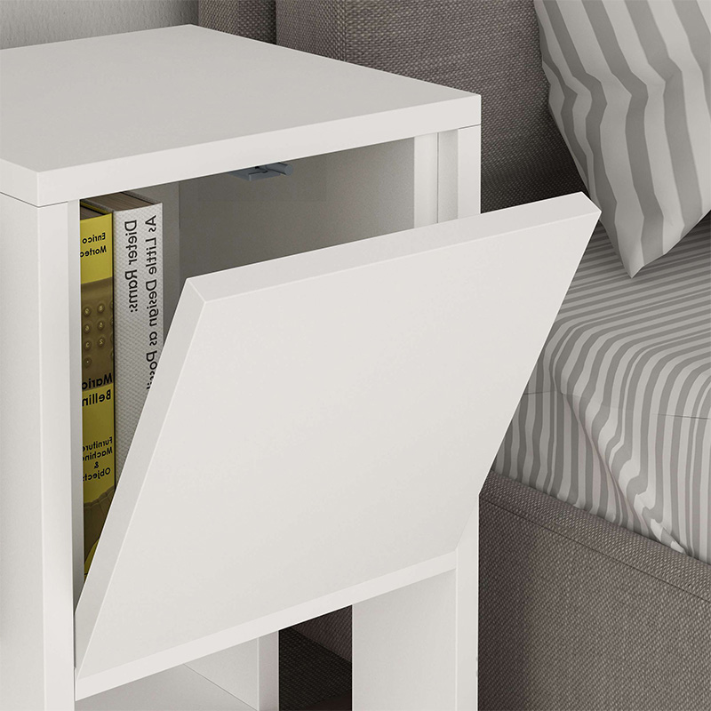 Ema Megapap melamine night-stand in white color 30x30x55cm.
