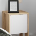 Κομοδίνο Ema Megapap χρώμα sapphire oak - λευκό 30x30x55εκ.