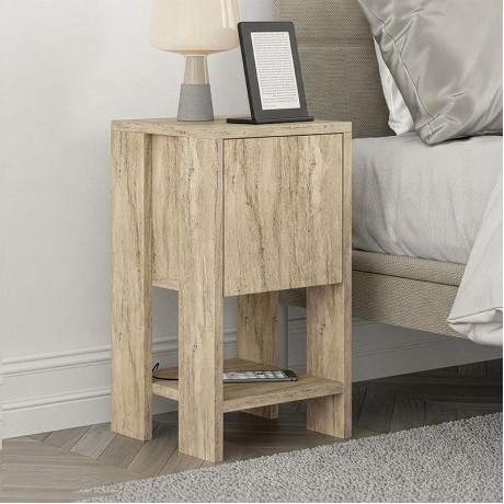 Ema Megapap melamine night-stand in travertine color 30x30x55cm.