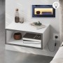 Brik Megapap wall mounted nighstand with LED light in white - grey retro color 45x30x18cm.