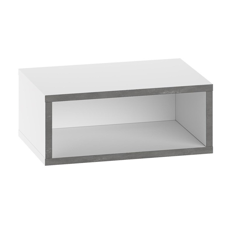 Brik Megapap wall mounted nighstand with LED light in white - grey retro color 45x30x18cm.