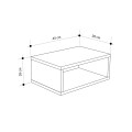 Brik Megapap wall mounted nighstand with LED light in white - grey retro color 45x30x18cm.