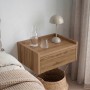 Brisa Megapap melamine wall mounted nightstand in walnut Ud color 42x35x18.2cm.