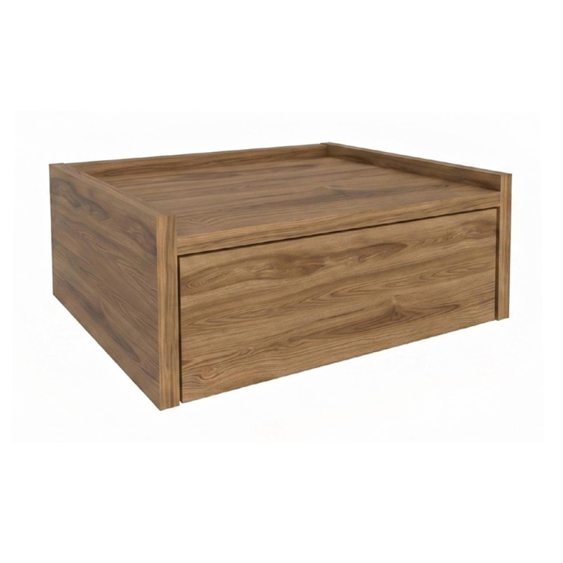 Brisa Megapap melamine wall mounted nightstand in walnut Ud color 42x35x18.2cm.