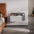 Dotta Megapap wall mounted nighstand with LED light in ancient white - grey retro color 52x33.6x28cm.