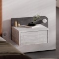 Dotta Megapap wall mounted nighstand with LED light in ancient white - grey retro color 52x33.6x28cm.