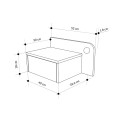 Dotta Megapap wall mounted nighstand with LED light in ancient white - grey retro color 52x33.6x28cm.