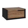 Eco Megapap melamine wall mounted nightstand in black wood - walnut Ud color 40x33x18.5cm.