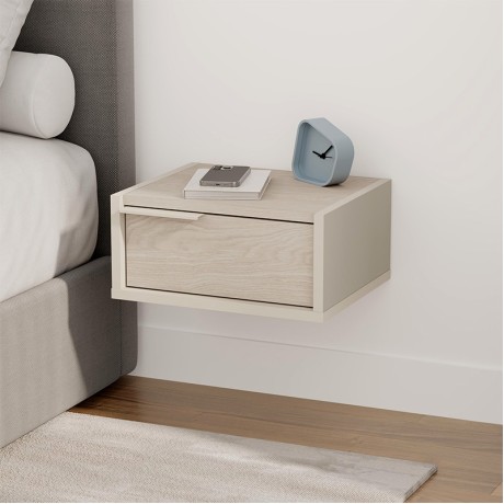 Κομοδίνο επιτοίχιο Eco Megapap χρώμα sandstone - light oak 40x33x18,5εκ.