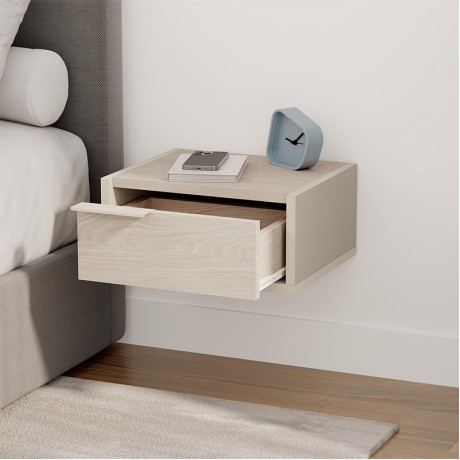 Κομοδίνο επιτοίχιο Eco Megapap χρώμα sandstone - light oak 40x33x18,5εκ.