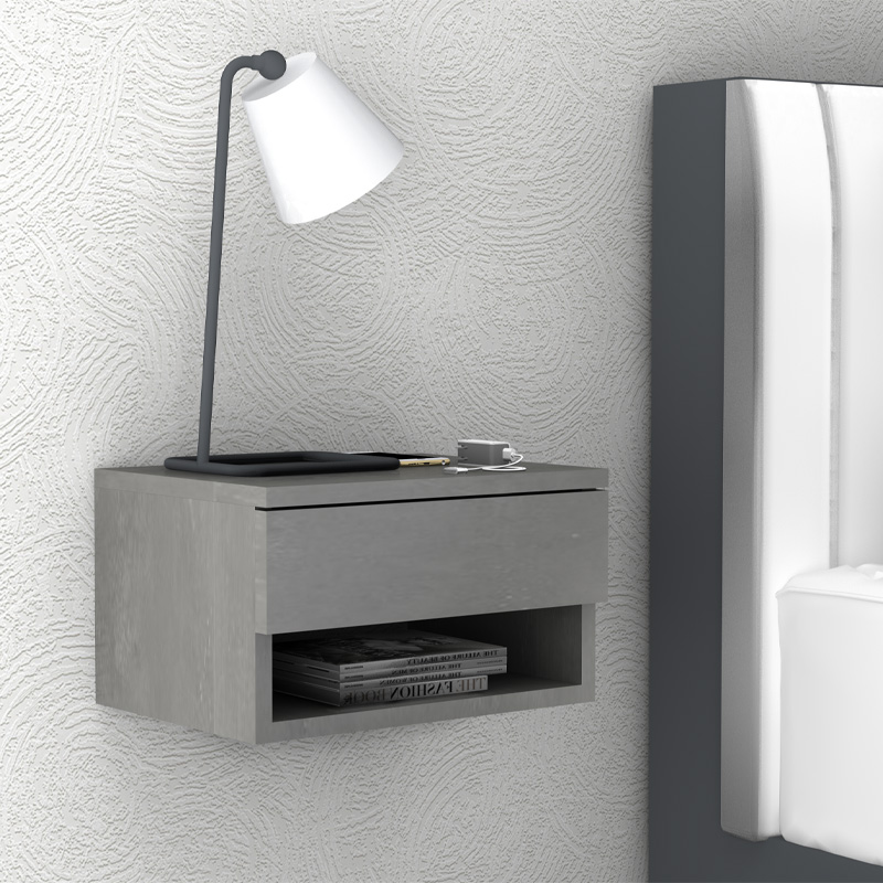 Mary Megapap melamine hanging bedside table in concrete grey color 40x30x23cm.
