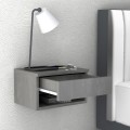 Mary Megapap melamine hanging bedside table in concrete grey color 40x30x23cm.