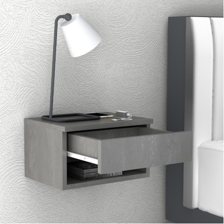 Mary Megapap melamine hanging bedside table in concrete grey color 40x30x23cm.