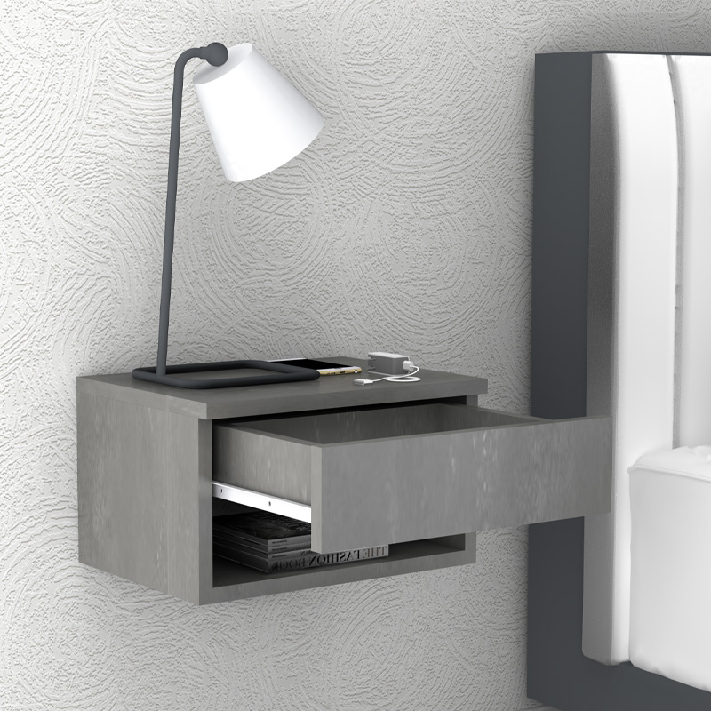 Mary Megapap melamine hanging bedside table in concrete grey color 40x30x23cm.