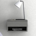 Mary Megapap melamine hanging bedside table in concrete grey color 40x30x23cm.