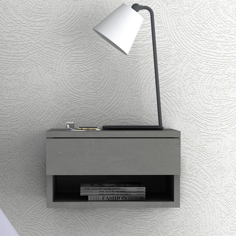 Mary Megapap melamine hanging bedside table in concrete grey color 40x30x23cm.