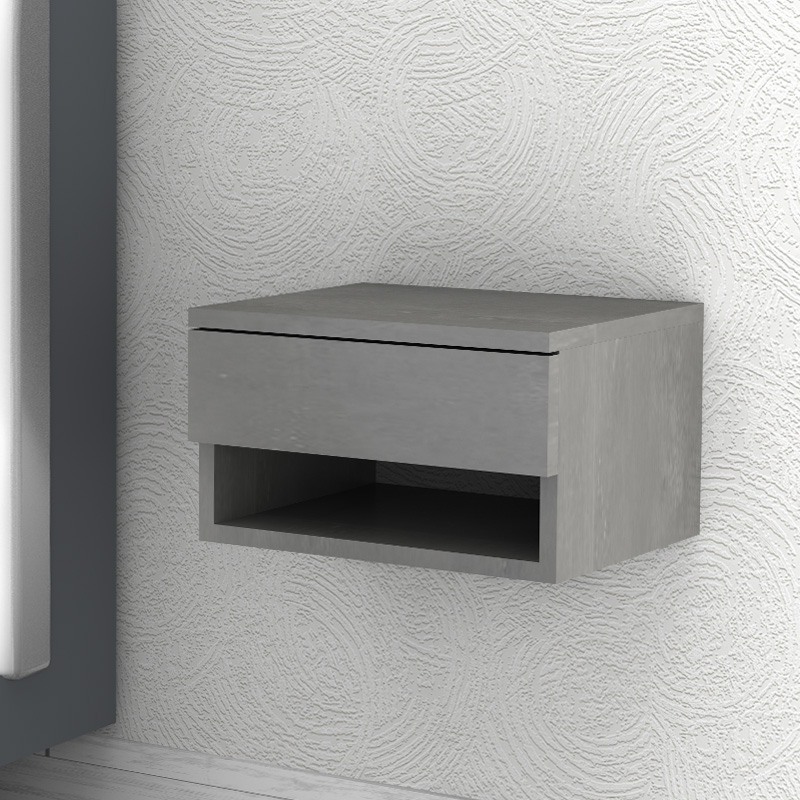 Mary Megapap melamine hanging bedside table in concrete grey color 40x30x23cm.