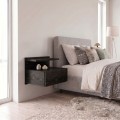 Κομοδίνο επιτοίχιο Mislina Megapap χρώμα sencron black 40x33,2x32εκ.